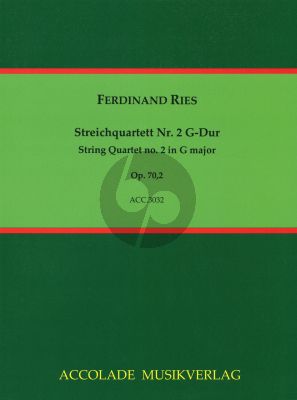 Ries Quartet Op.70 No.2 G-major 2 Violins-Viola and Violoncello (Score/Parts) (Jurgen Schmidt)