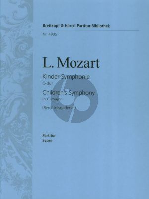 Mozart Kindersymphonie C-Dur fur Orchester Partitur (Arrangiert von Gustave Sandré)