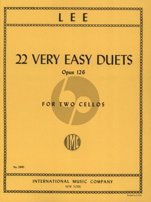 Lee 22 Very Easy Duets Op.126 for 2 Cellos 2 Playing Scores
