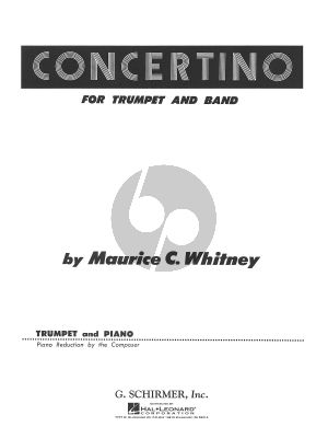 Whitney Concertino for Trumpet and Band (piano reduction)