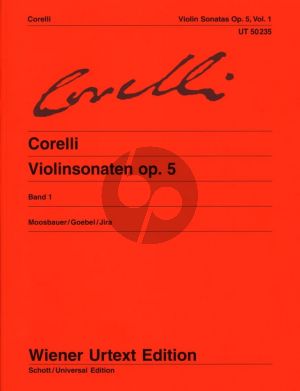 Corelli 12 Sonaten Op.5 Vol.1 No.1-6 for Violin and Bc (Moosbauer/Goebel/Jira) (Wiener Urtext)