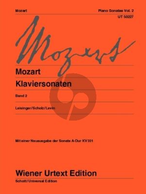 Mozart Sonaten Vol.2 Klavier (Leisinger/Scholz/Levin) (Neuausgabe) (Wiener Urtext)