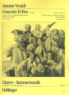 Vivaldi Konzert D-dur RV 93 Gitarre oder Laute-2 Violinen und Bc (Stimmensatz) (Karl Scheit)