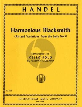 Handel Harmonious Blacksmith (Air and Variations from the Suite No.5) Cello solo (transcr. by Gaspar Cassado)