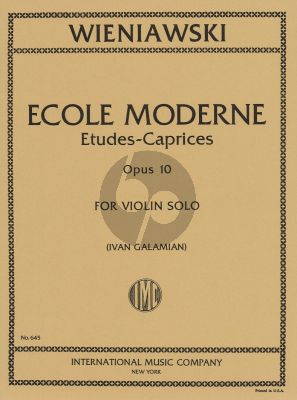 Wieniawski Ecole Moderne Op.10 Violin (Etudes-Caprices) (Galamian)