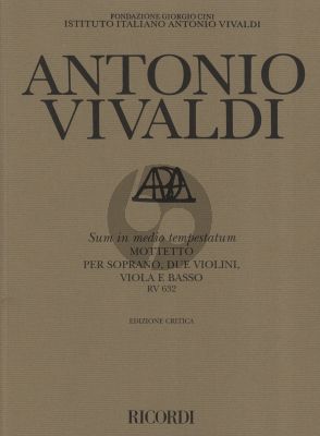 Vivaldi Sum in medio Tempestatum RV 632 Motetto per Soprano-2 Violini-Viola-Basso Score (Critical Edion)