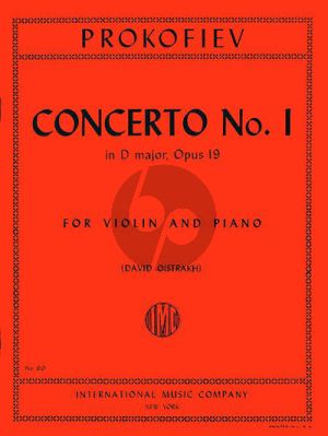 Prokofieff Concerto No.1 D-major Op.19 for Violin and Orchestra Eidtion for Violin and Piano (Edited by David Oistrach)