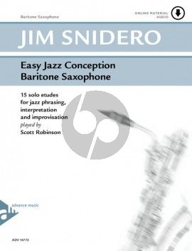 Snidero Easy Jazz Conception Baritone Saxophone (Book with Audio online) (15 Solo Etudes for Jazz Phrasing, Interpretation, Improvisation)