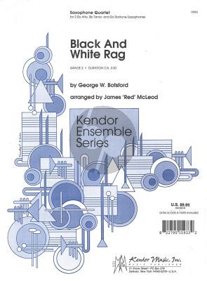 Black and White Rag Saxohone Quartet AATB Score/Parts (arr. J.McLeod) (Grade 3)