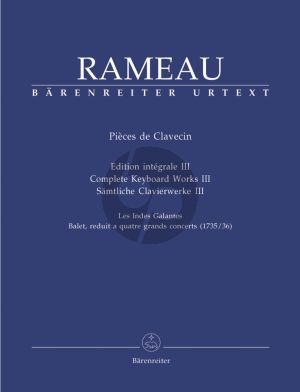 Rameau Pieces de Clavecin Vol.3 Edition Integrale III (Barenreiter-Urtext)