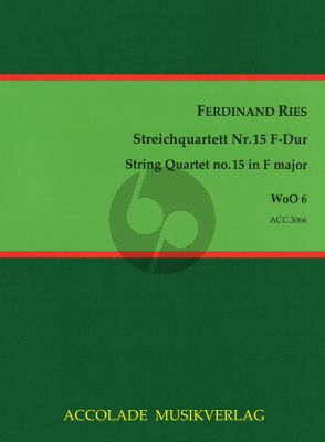 Ries Quartett No. 15 WoO 6 F-dur (Part./St.) (Jürgen Schmidt)