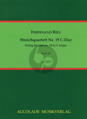 Ries Quartet WoO 37 C-major 2 Violins-Viola-Violoncello (Score/Parts) (Jurgen Schmidt)