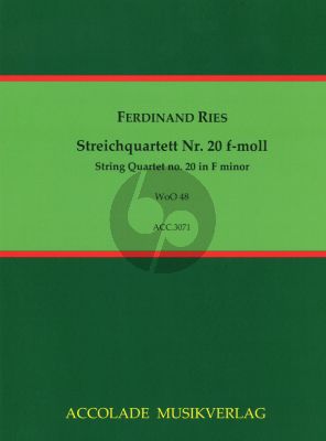 Ries Quartet WoO 48 f-minor 2 Violins-Viola-Violoncello (Score/Parts) (Jurgen Schmidt)