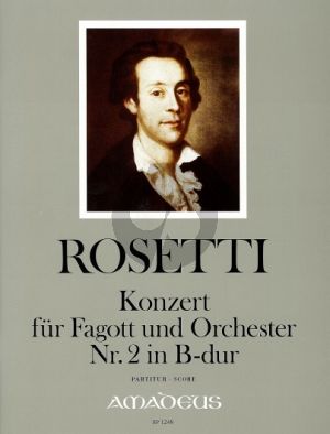 Rosetti Concerto No.2 B-dur (Murray RWV C69) Fagott-Orchester (Partitur) (Johannes Moesus)