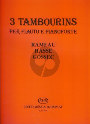 Album 3 Tambourins Rameau Hasse Gossec Flute and Piano