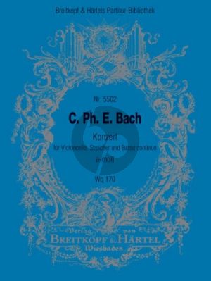 Bach Konzert a-moll WQ 170 Violoncello-Streicher-Bc Partitur (Ulrich Leisinger)
