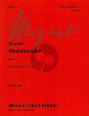 Mozart Sonaten Vol.1 fur Klavier (Neuausgabe Leisinger/Scholz/Levin) (Wiener Urtext)