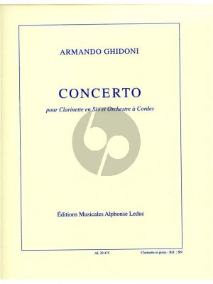Ghidoni Concerto Clarinette et Orchestre a Cordes (piano reduction)