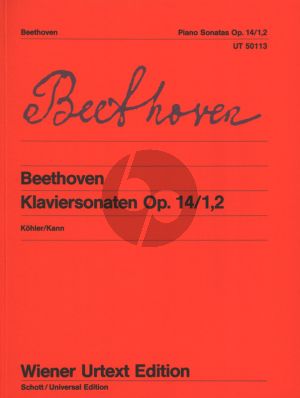 Beethoven Sonaten Op.14 No.1 - 2 (E-dur/G-dur) fur Klavier (Herausgebers Hans Kann und Gunda Köhler-Scharlach) (Wiener-Urtext)