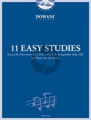 Album 11 Easy Studies from Duvernoy Op.276 and Burgmuller Op.100 (Piano with Orch./ 2 Piano's) Bk- 2 CD's (Dowani 3 Tempi Play-Along)