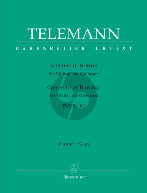 Telemann Concerto b-minor TWV 51:h2 for Violin and Orchestra Fullscore (Barenreiter-Urtext)