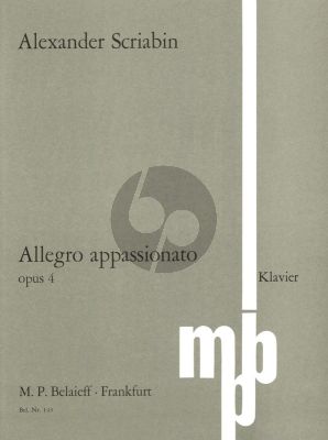 Scriabin Allegro Appassionato Es-moll Op. 4 Klavier