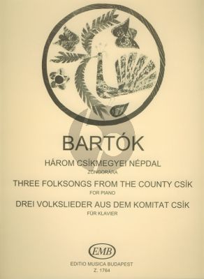 Bartok 3 Hungarian Folksongs Piano solo (County of Csik)