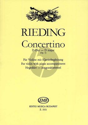 Rieding Concerto D-major Opus 5 Violin and Piano