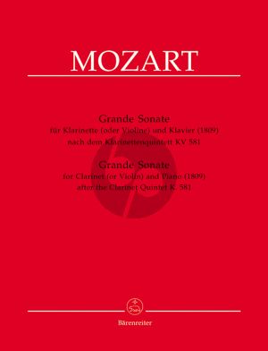 Mozart Grande Sonate nach Quintett KV 581 for Clarinet in A and Piano (Chr.Hogwood)