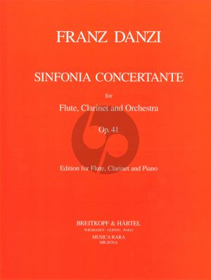 Danzi Sinfonia Concertante Op.41 B-flat Major Flute-Clarinet-Piano (edited by John P.Newhill)