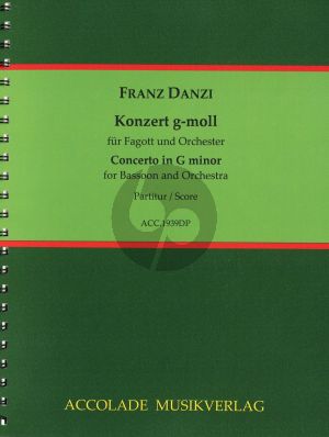 Danzi Konzert g-moll Fagott und Orchester Partitur (Bodo Koenigsbeck)