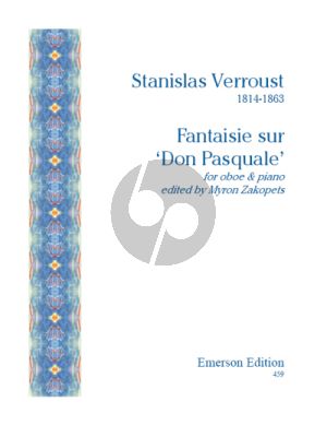 Verroust Fantaisie sur Don Pasquale de Donizetti Op. 39 Oboe and Piano (Myron Zakopets) (Grade 7 - 8)