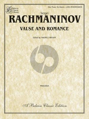 Rachmaninoff Valse and Romance Piano 6 hds (edited by Maurice Hinson)