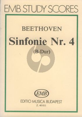 Beethoven Symphony No. 4 B-flat major Op .60 Study Score (edited by Gábor Darvas)