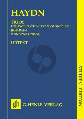 Haydn Londoner Trios Hob. IV: No.1 - 4 for 2 Flutes and Violoncello Studyscore (Editor Andreas Friesenhagen) (Henle-Urtext)