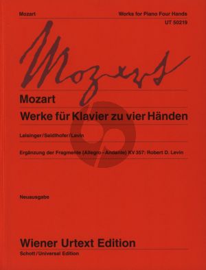 Mozart Werke Klavier 4 handen (Leisinger-Seidlhofer-Levin) (Wiener-Urtext)