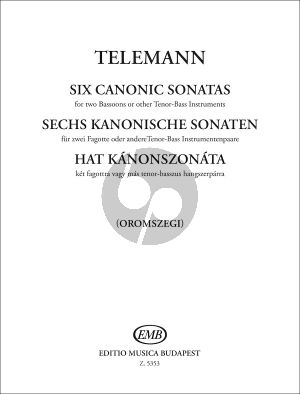 Telemann 6 Canonic Sonatas 2 Bassoons (transcr. by Ottó Oromszegi)
