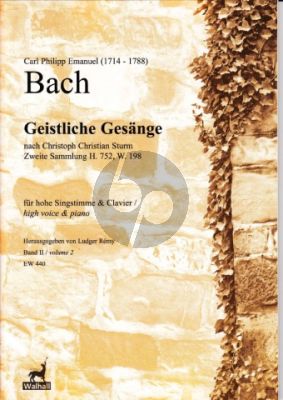 Bach Geistliche Gesange nach Chr.Chr.Sturm. Zweite Sammlung H.752 - W.198 Vol.2 (Hoch) (Remy)