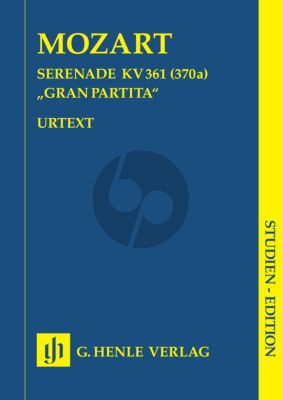 Mozart Gran Partita (Serenade) B-dur KV 361 (370A) (12 Blaser-Kontrabass) Studienpartitur (Herausgeber Henrik Wiese) (Henle-Urtext)