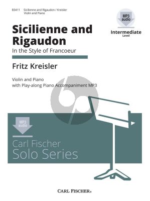 Kreisler Sicilienne & Rigaudon in the Style of Francoeur Violin and Piano (Book with Audio online) (Intermediate Level)