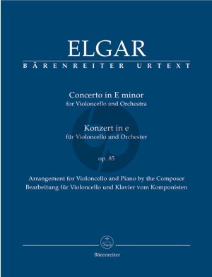 Elgar Concerto Op.85 e-minor for Cello and Piano (Jonathan Del Mar) (Barenreiter-Urtext)