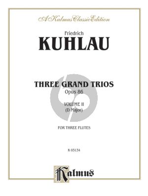 Kuhlau 3 Grands Trios Op. 86 No. 2 3 Flutes (Parts)