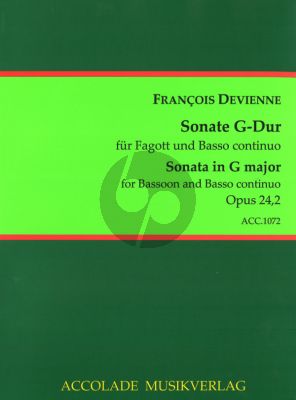 Devienne 6 Sonaten Op.24 No.2 G-dur Fagott-Bc (Jörg Dähler)