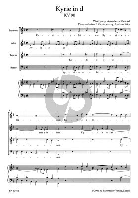 Mozart Kyrie d-moll KV 90 SATB-Orgel (Minika Holl)