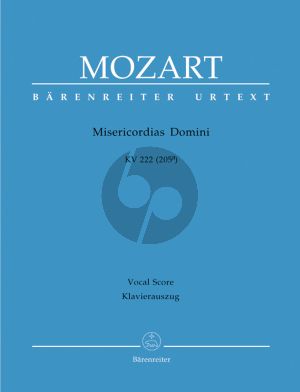 Mozart Misericordias Domini KV 222 (205a) (SATB- 2 Vi.- Va.-Bc) (Vocal Score) (Barenreiter)