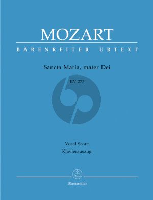 Mozart Sancta Maria, mater Dei KV 273 SATB-2 Vi.-Va.- Bc Vocal Score (ed. Helmut Federhofer)