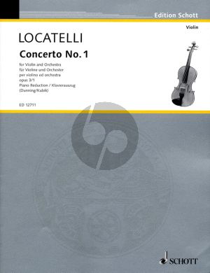 Locatelli Concerto D-major Op.3 No.1 (L'Arte del Violino) Reduction for Violin and Piano (Edited by Dunning-Kubik)