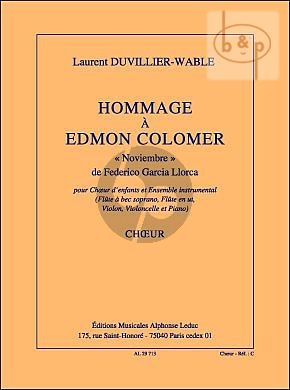 Hommage a Edmon Colomer "Noviembre"(Garcia Lorca) (Children's Choir-Soprano Rec.-Flute- Violin-Violonc.-Piano)