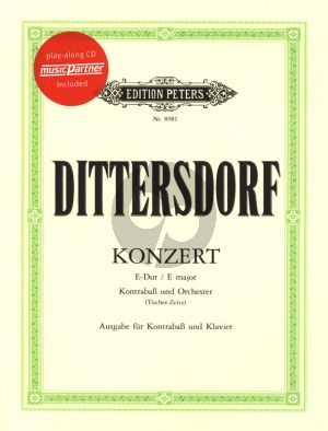 Dittersdorf Concerto E-major Double Bass and Orchestra (piano reduction) (Book with Playback CD)