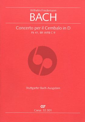 Bach Concerto per il Cembalo D-dur Fk 41 BR-WFB C 9 forCembalo 2 Vl, Va and Vc/Cb Fullscore